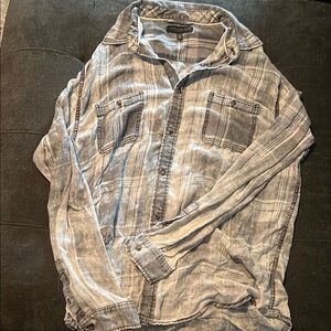 Aeropostale Black and Gray Flannel Shirt